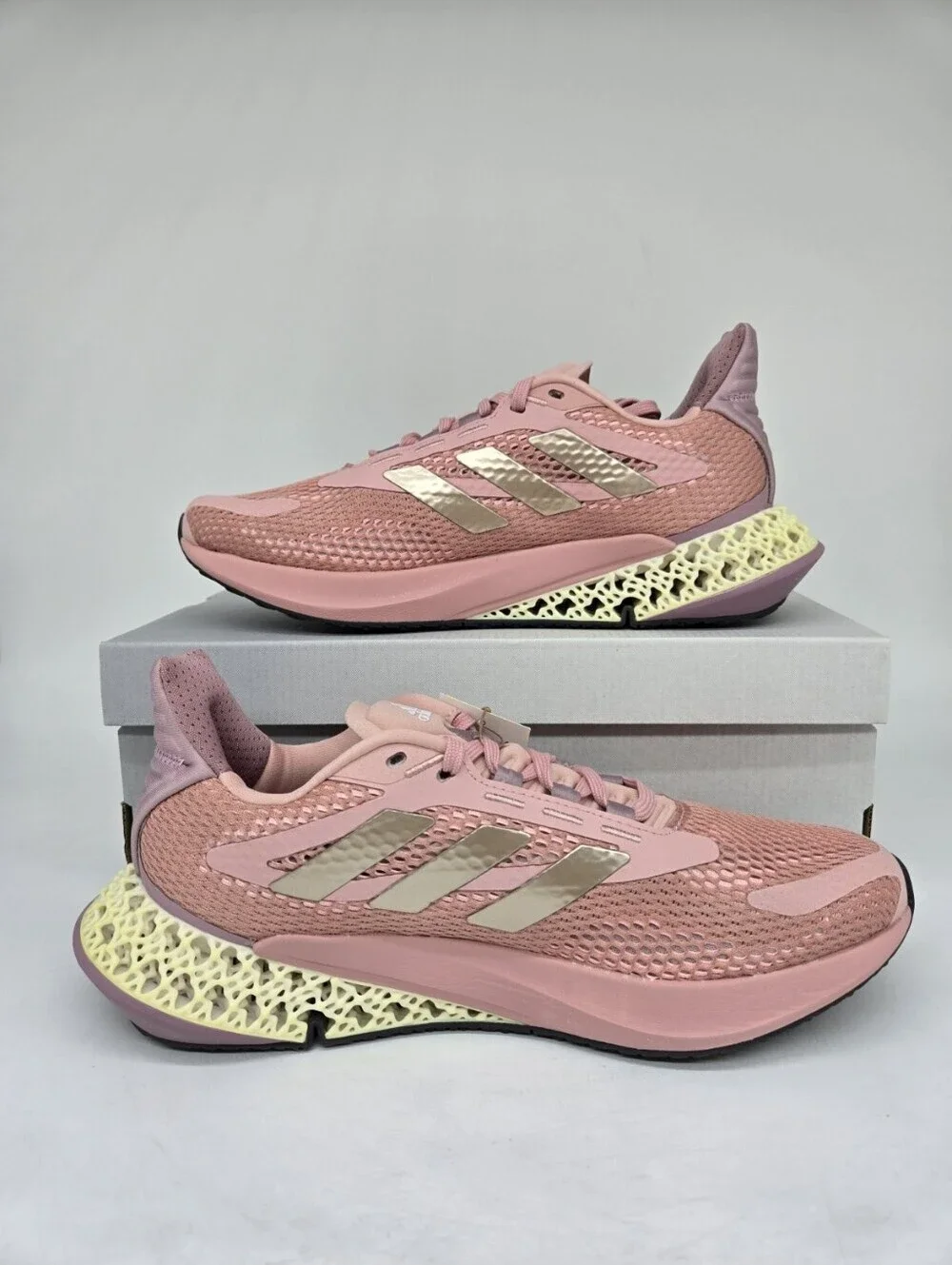 adidas Women's 4DFWD Pulse Wonder Mauve Sandy Beige Acid Red Shoes Size 9